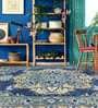 Blue Persian Wool 8 ft x 10 ft Hand Tufted Carpet