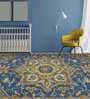 Blue Persian Wool 8 ft x 10 ft Hand Tufted Carpet