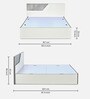 Asta Max Queen Size Bed in White Finish with Box Storage