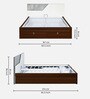 Asta Premier Queen Size Bed in Walnut Finish with Hydraulic Storage