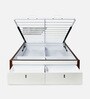 Asta Premier Queen Size Bed in White Finish with Hydraulic Storage