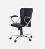 Astar Leatherette Low Back Office Chair in Black Colour