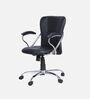 Astar Leatherette Low Back Office Chair in Black Colour