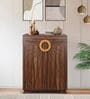 Aster 16- Pairs 2 Door Shoe Cabinet Walnut Finish With Drawer