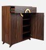 Aster 16- Pairs 2 Door Shoe Cabinet Walnut Finish With Drawer