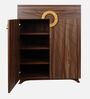Aster 16- Pairs 2 Door Shoe Cabinet Walnut Finish With Drawer
