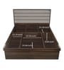 Aster King Size Bed with Storage in Brown Finish