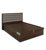 Aster Queen Size Bed with Storage in Brown Colour
