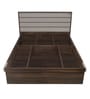 Aster Queen Size Bed with Storage in Brown Colour