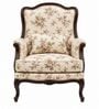 Astera Teak Wood Arm Chair With Suede Fabric In Multicolor