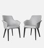 Asteria Modern Leatherette Dining Chairs (Set of 2) In Grey Colour