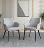 Asteria Modern Leatherette Dining Chairs (Set of 2) In Grey Colour