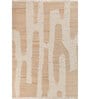 Soft Abstract Geometric Rug 5'6X7'6 ft| Tan & White Carpet Dhurrie