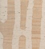 Soft Abstract Geometric Rug 5'6X7'6 ft| Tan & White Carpet Dhurrie