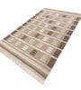 Soft Aztec Rug 6X9 ft| Beige & Leather Brown Carpet Dhurrie