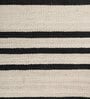 Soft Balance Striped Rug 5X8 ft| White & Ebony Carpet Dhurrie