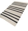 Soft Balance Striped Rug 5X8 ft| White & Ebony Carpet Dhurrie