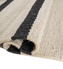 Soft Balance Striped Rug 5X8 ft| White & Ebony Carpet Dhurrie