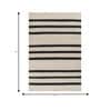 Soft Balance Striped Rug 5X8 ft| White & Ebony Carpet Dhurrie