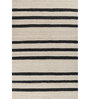 Soft Balance Striped Rug 5X8 ft| White & Ebony Carpet Dhurrie