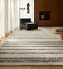 Soft Balance Striped Rug 8X10 ft| White & Deep Navy Carpet Dhurrie