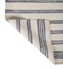 Soft Balance Striped Rug 8X10 ft| White & Deep Navy Carpet Dhurrie