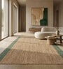 Soft Border Braided Rug 5X8 ft| Natural & Treetop Carpet Dhurrie
