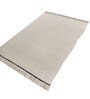 Soft Braided Rug 4'6X6'6 ft| White & Ebony Carpet Dhurrie
