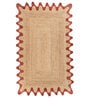 Soft Braided Rug 5X8 ft| Natural & Ribbon Red Carpet Dhurrie