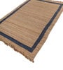 Soft Braided Rug 6X9 ft| Tan & Deep Navy Carpet Dhurrie
