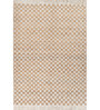 Soft Checkered Rug 5'6X8 ft| Natural & White Carpet Dhurrie