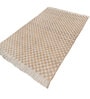 Soft Checkered Rug 5'6X8 ft| Natural & White Carpet Dhurrie