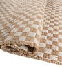 Soft Checkered Rug 5'6X8 ft| Natural & White Carpet Dhurrie