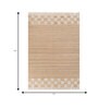 Soft Checks Border Rug 5X7'6 ft| Natural Brown & White Carpet Dhurrie