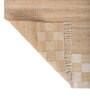 Soft Checks Border Rug 5X7'6 ft| Natural Brown & White Carpet Dhurrie