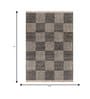Soft Chess Checkered Rug 5'6X7'6 ft| Tan & Ebony Carpet Dhurrie