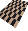 Soft Chess Checkered Rug 5X8 ft| Natural & Ebony Carpet Dhurrie