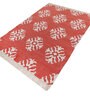 Soft Damask Rug 5X7 ft| Ribbon Red & White Carpet Dhurrie