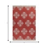Soft Damask Rug 5X7 ft| Ribbon Red & White Carpet Dhurrie