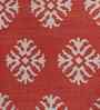 Soft Damask Rug 5X7 ft| Ribbon Red & White Carpet Dhurrie