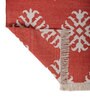 Soft Damask Rug 5X7 ft| Ribbon Red & White Carpet Dhurrie