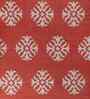 Soft Damask Rug 9X12 ft| Ribbon Red & White Carpet Dhurrie