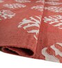 Soft Damask Rug 9X12 ft| Ribbon Red & White Carpet Dhurrie