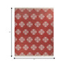 Soft Damask Rug 9X12 ft| Ribbon Red & White Carpet Dhurrie