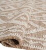 Soft Fret Rug 5X8 ft| Tan & White Carpet Dhurrie