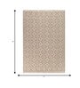 Soft Fret Rug 5X8 ft| Tan & White Carpet Dhurrie