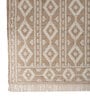 Soft Fret Rug 5X8 ft| Tan & White Carpet Dhurrie