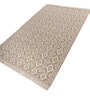 Soft Fret Rug 5X8 ft| Tan & White Carpet Dhurrie