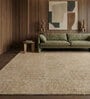 Soft Geometric Block Rug 5X8 ft| Tan & White Carpet Dhurrie