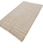 Soft Geometric Braided Rug 5X8'6 ft| Tan & White Carpet Dhurrie